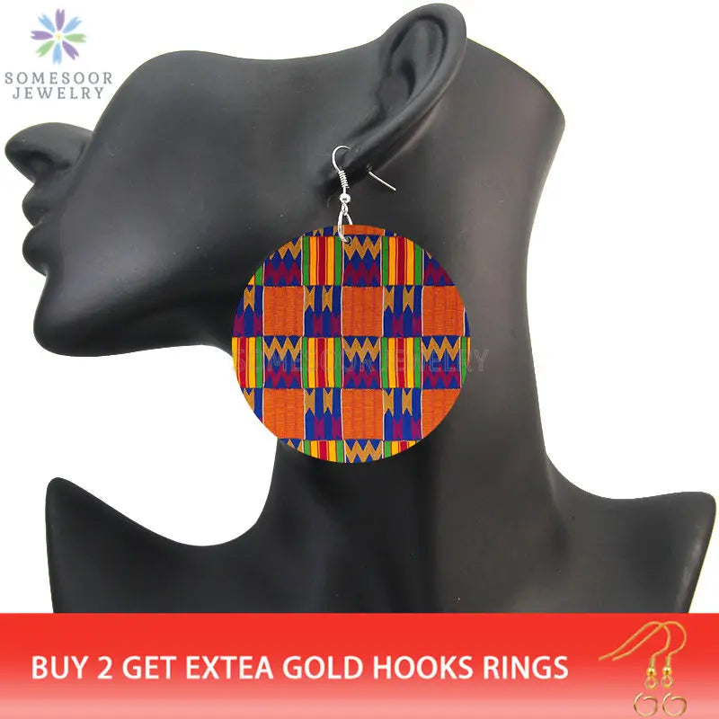 Brincos Forrados African Printing - Estampa Étnica