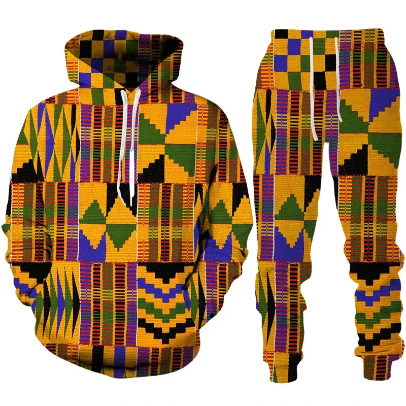 Conjunto de Moletom Esportivo Unissex - P ao Plus Size - Estampa Étnica 👑
