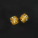 Anéis para Tranças e Dreads - Dourado com Strass - Pacote c/ 50 peças