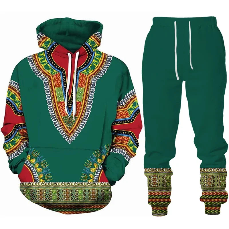 Conjunto de Moletom Esportivo Unissex - P ao Plus Size - Estampa Étnica 👑