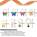 Anéis para Tranças e Dreads - Borboletas, Pérolas e Estrelas💫🦋 - Pacote c/ 20 peças