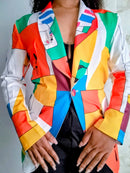 Blazer Estampado - Encanto Aurora🧚🏽‍♀️✨🎨 (Forro duplo e broche)